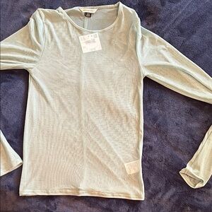 American Eagle Outfitters Light Green Sheer Top